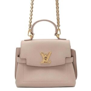 Louis Vuitton Handbag Grain Leather Lockme Ever Greige Gray Bag